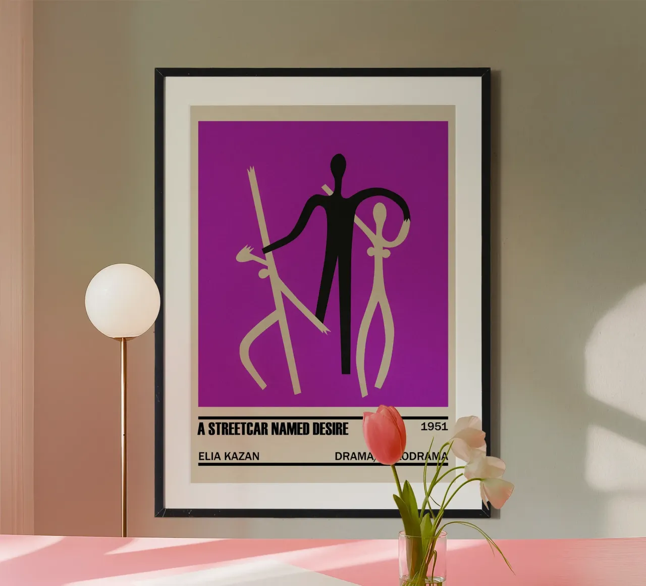 A Streetcar Named Desire poster con telaio in legno da TheArtstudio
