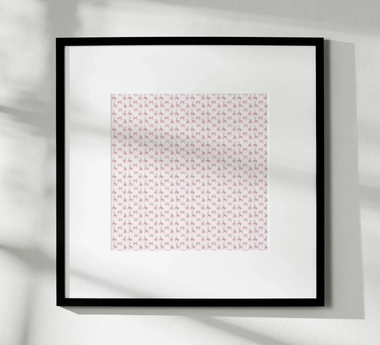 Cute Rabbit Easter Bunny fiocchi rosa Coquette Retro Floral poster con telaio in plastica da Gentle Echoes Art