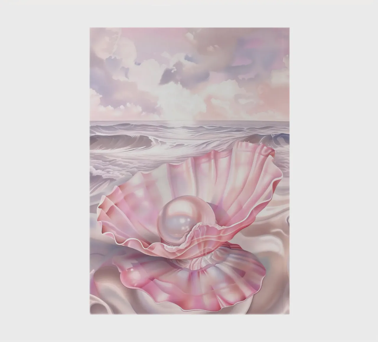 Pink Sea Shell Pink Pearl Spiritual Feminine Witch Mermaid notebook by Gentle Echoes Art