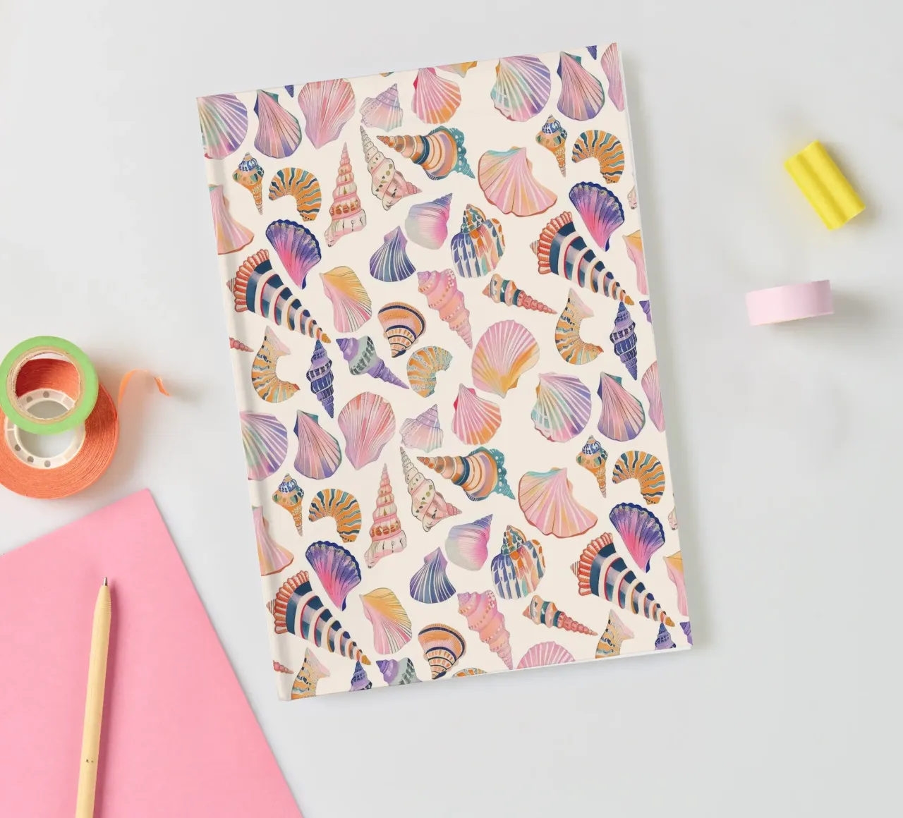Colorful Sea Shells Spiritual Feminine Seashore Animal Print notebook by Gentle Echoes Art