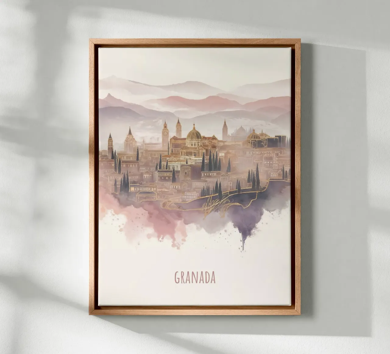 Granada città minimalista e moderna tela con Cornice a cassetta da WijdevenDesign