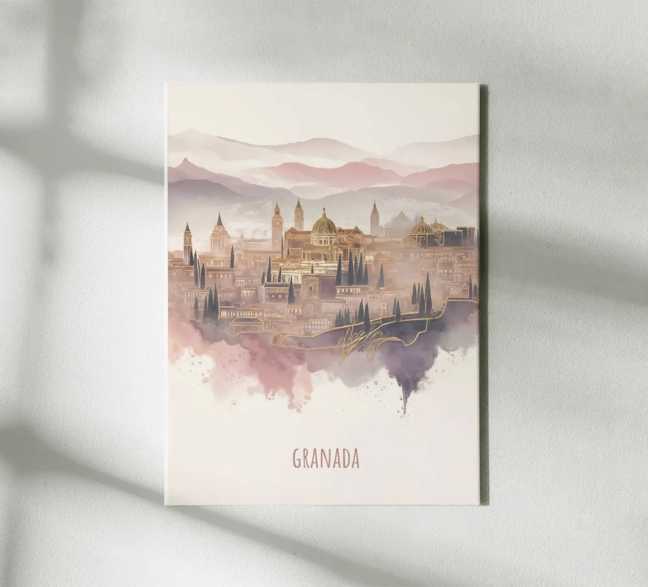 Granada città minimalista e moderna tela con Cornice a cassetta da WijdevenDesign