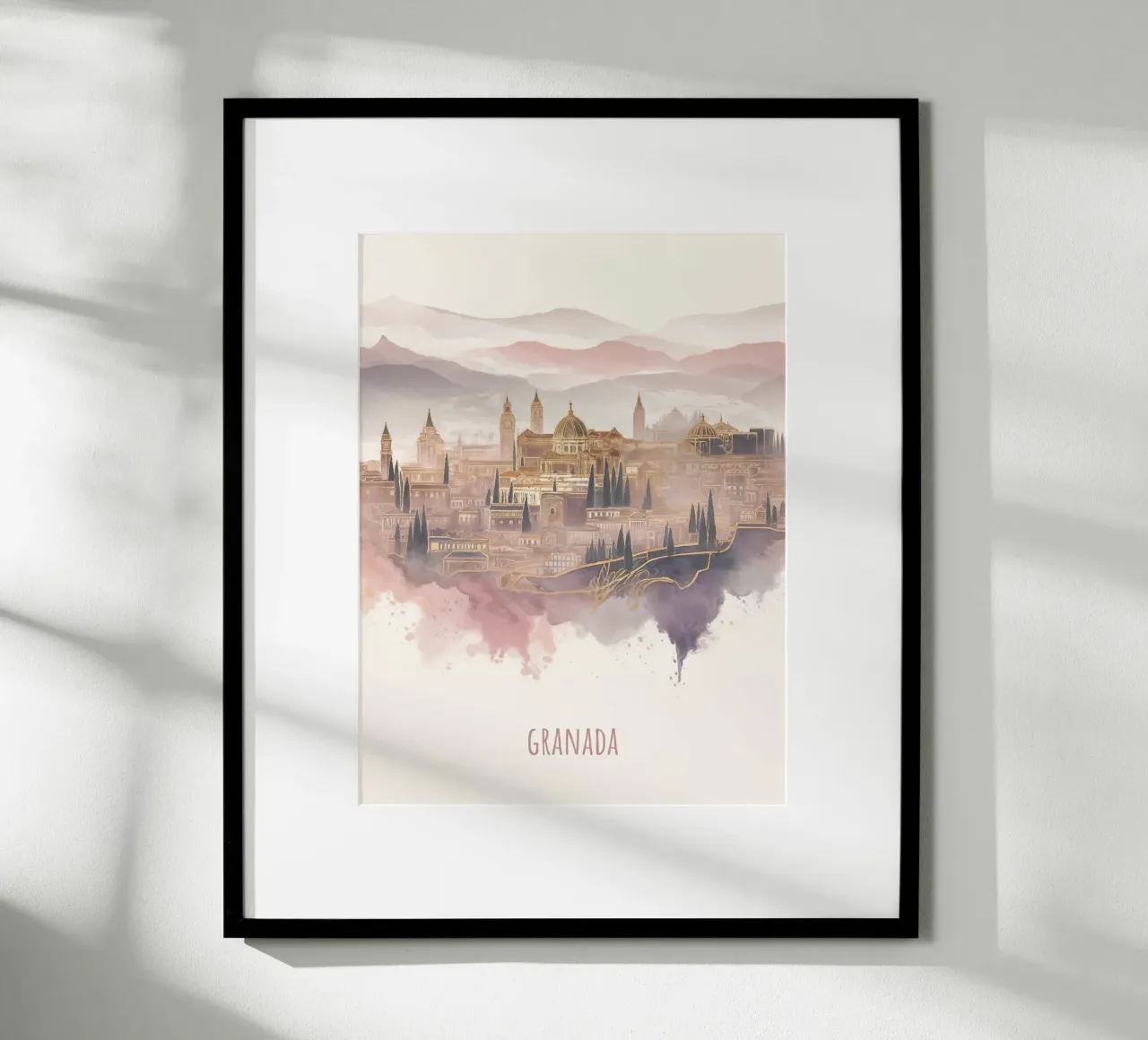 Granada città minimalista e moderna poster con telaio in plastica da WijdevenDesign