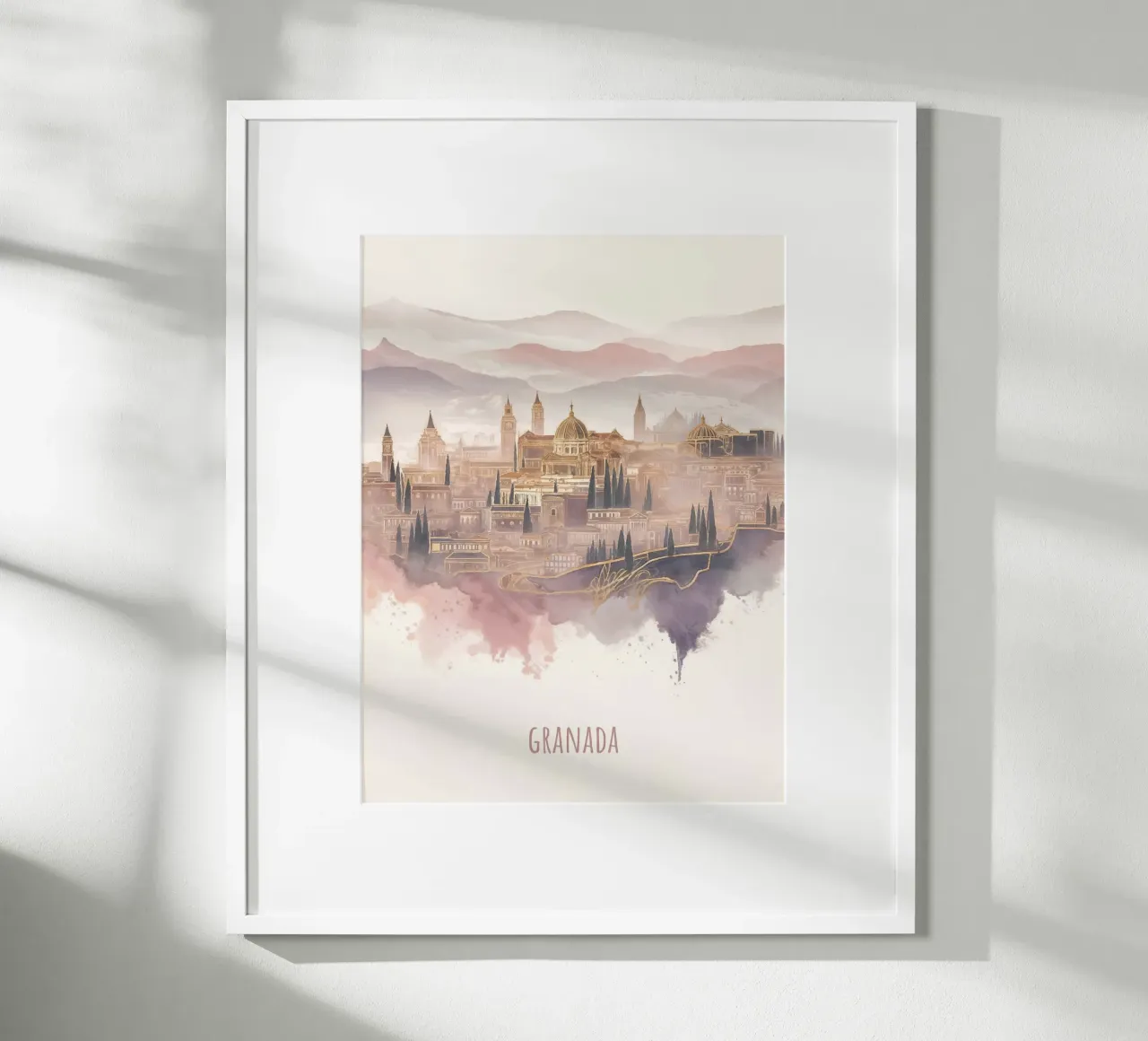 Granada città minimalista e moderna poster con telaio in plastica da WijdevenDesign