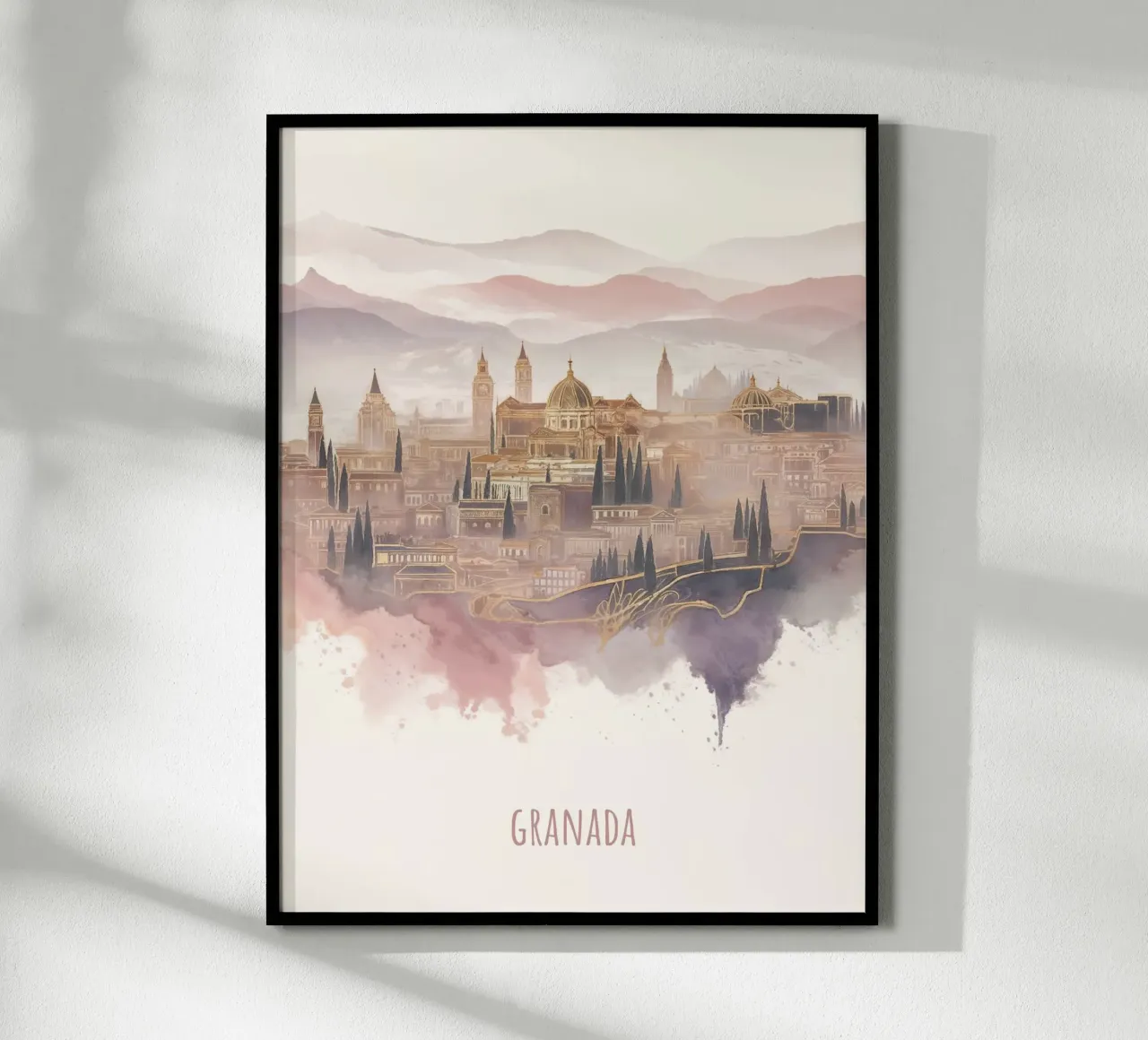 Granada città minimalista e moderna poster con telaio in plastica da WijdevenDesign
