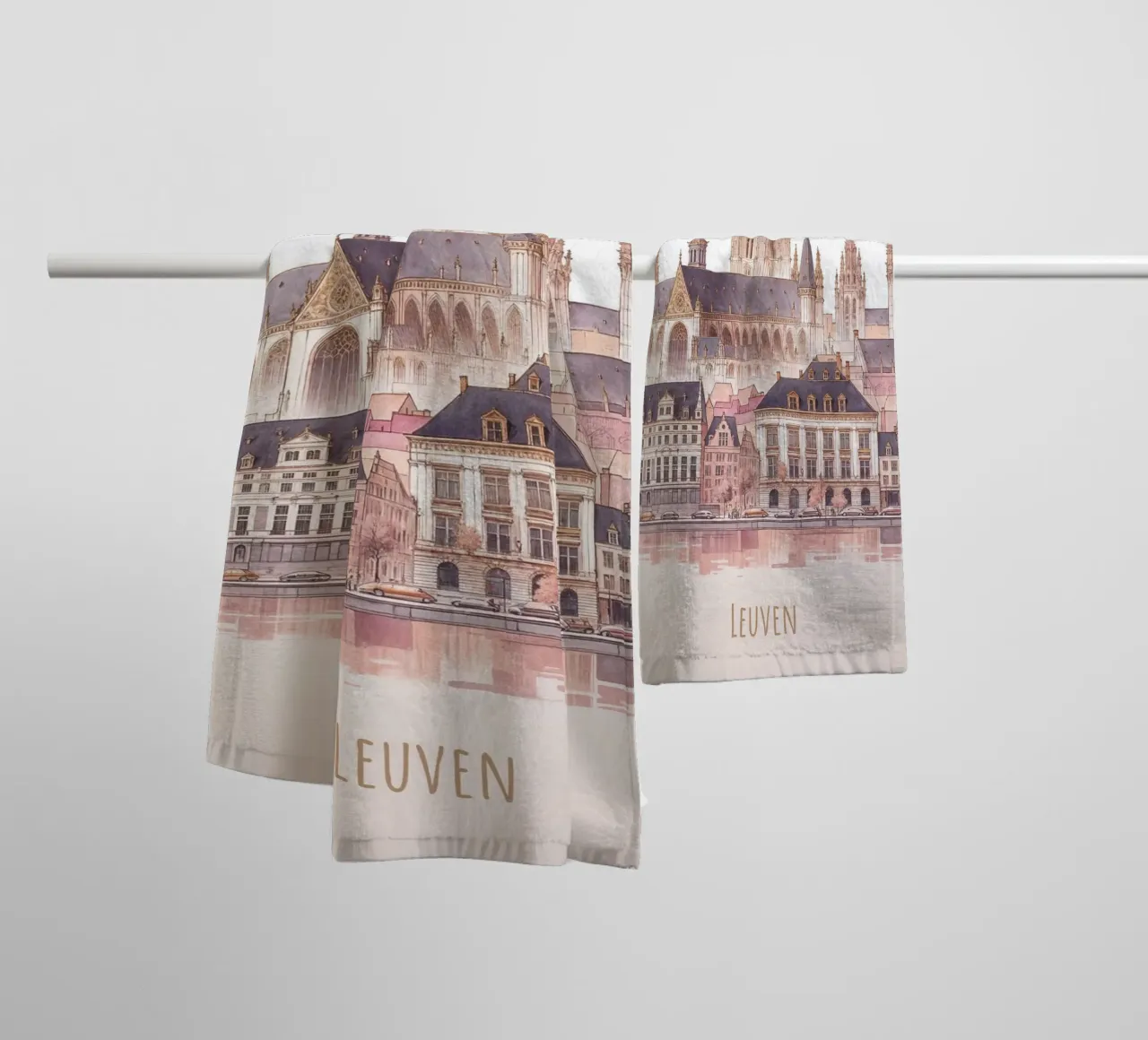 Punti di riferimento moderni e minimalisti della città di Leuven asciugamano da bagno da WijdevenDesign