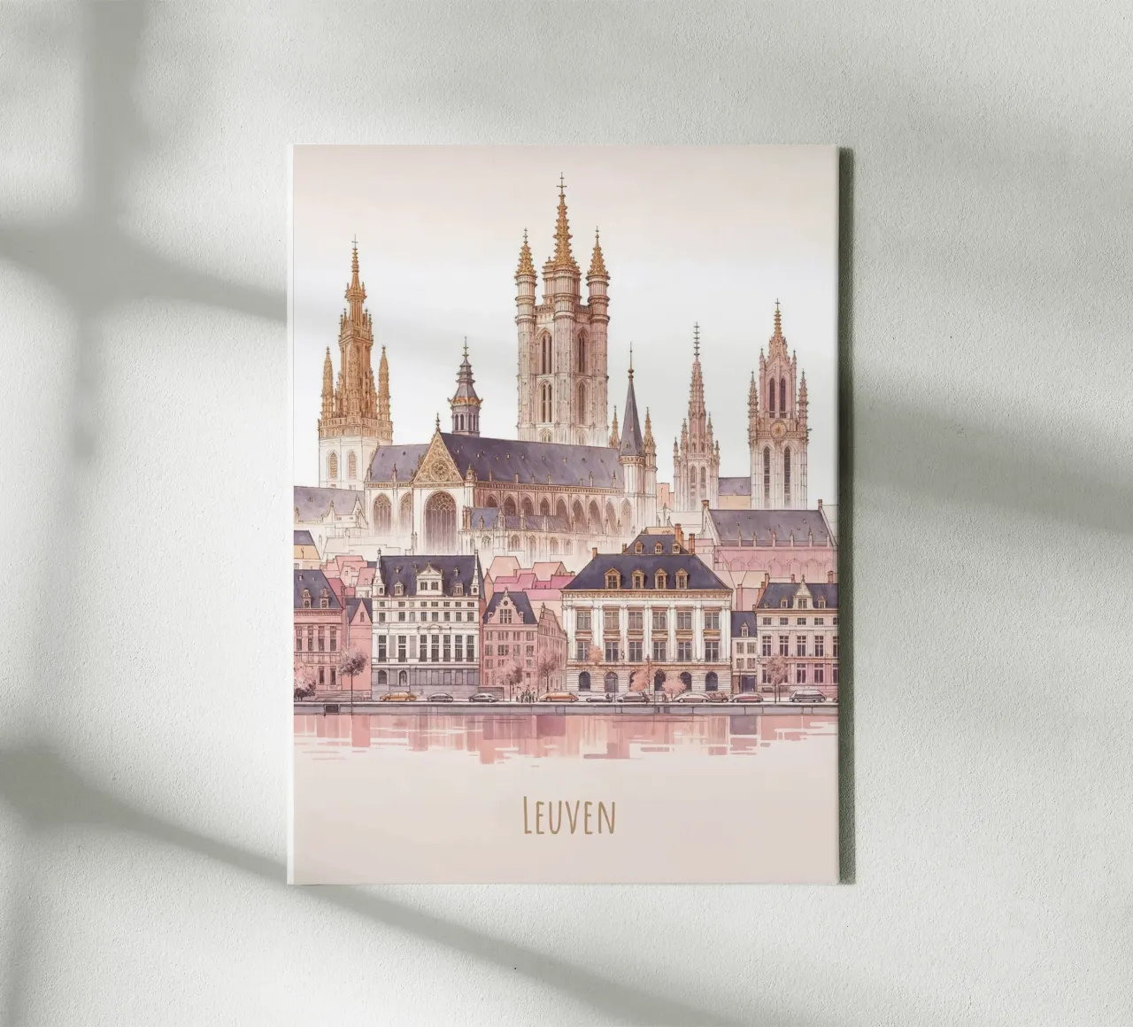 Punti di riferimento moderni e minimalisti della città di Leuven tela con Cornice a cassetta da WijdevenDesign