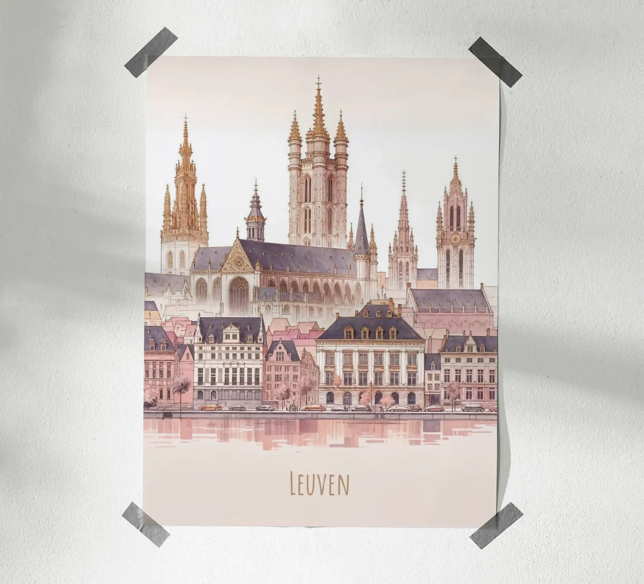 Punti di riferimento moderni e minimalisti della città di Leuven poster da WijdevenDesign