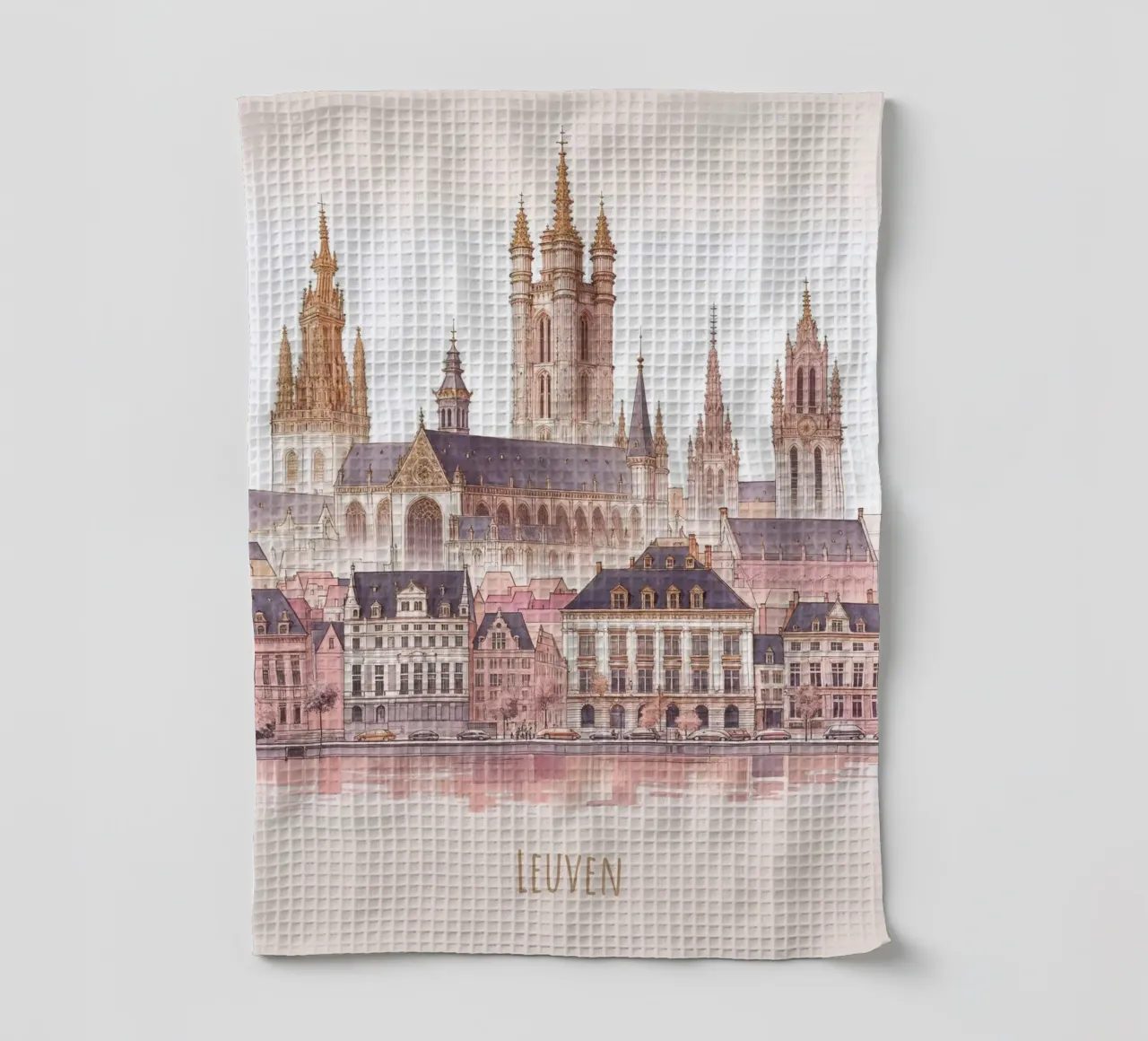 Punti di riferimento moderni e minimalisti della città di Leuven canovaccio da cucina da WijdevenDesign