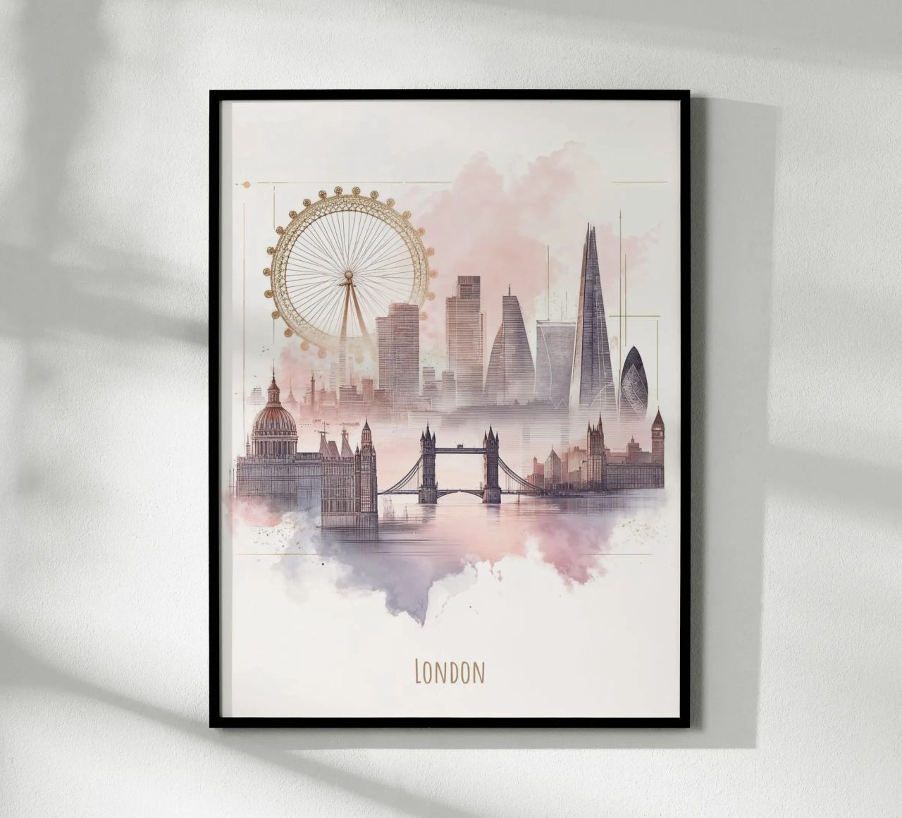London City minimalist modern landmarks poster by WijdevenDesign