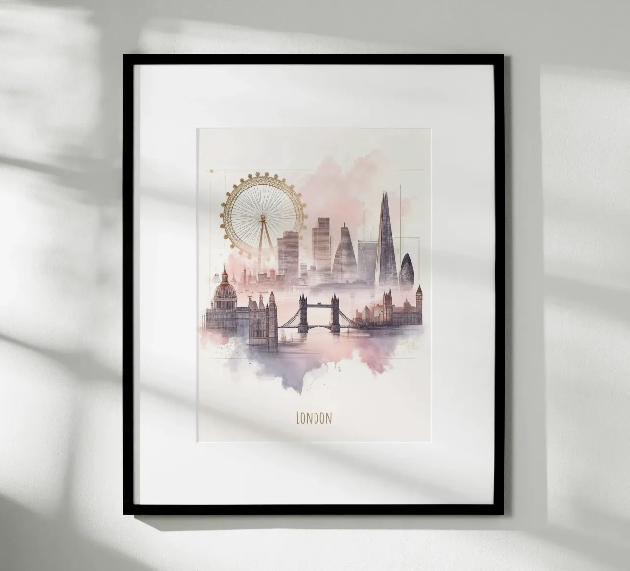Punti di riferimento moderni e minimalisti della città di Londra poster da WijdevenDesign