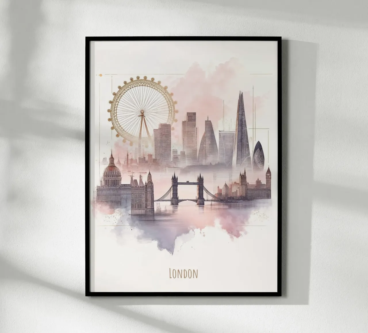 Punti di riferimento moderni e minimalisti della città di Londra poster da WijdevenDesign