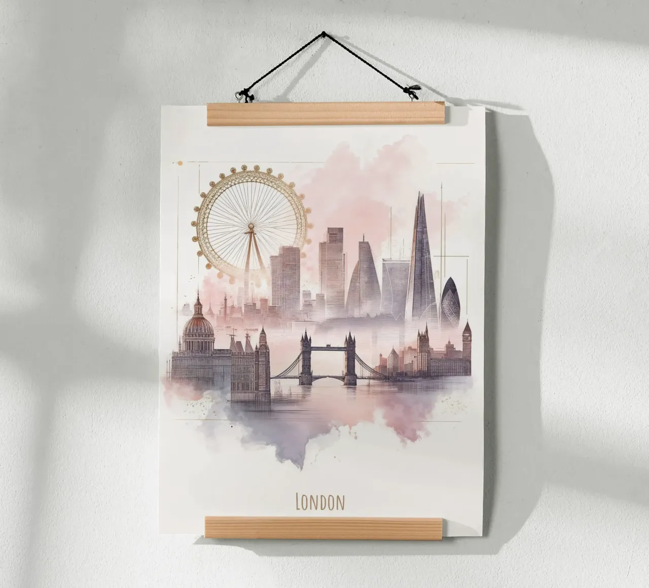 Punti di riferimento moderni e minimalisti della città di Londra poster da WijdevenDesign