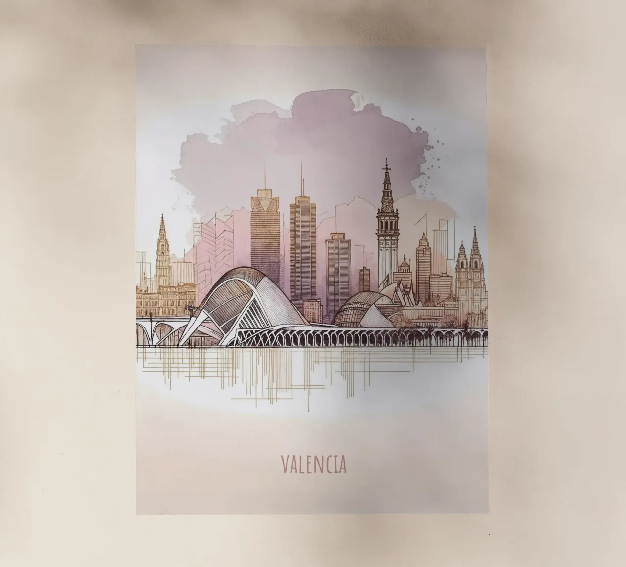 Valencia Ciudad hitos minimalistas modernos lámina retroiluminada de WijdevenDesign