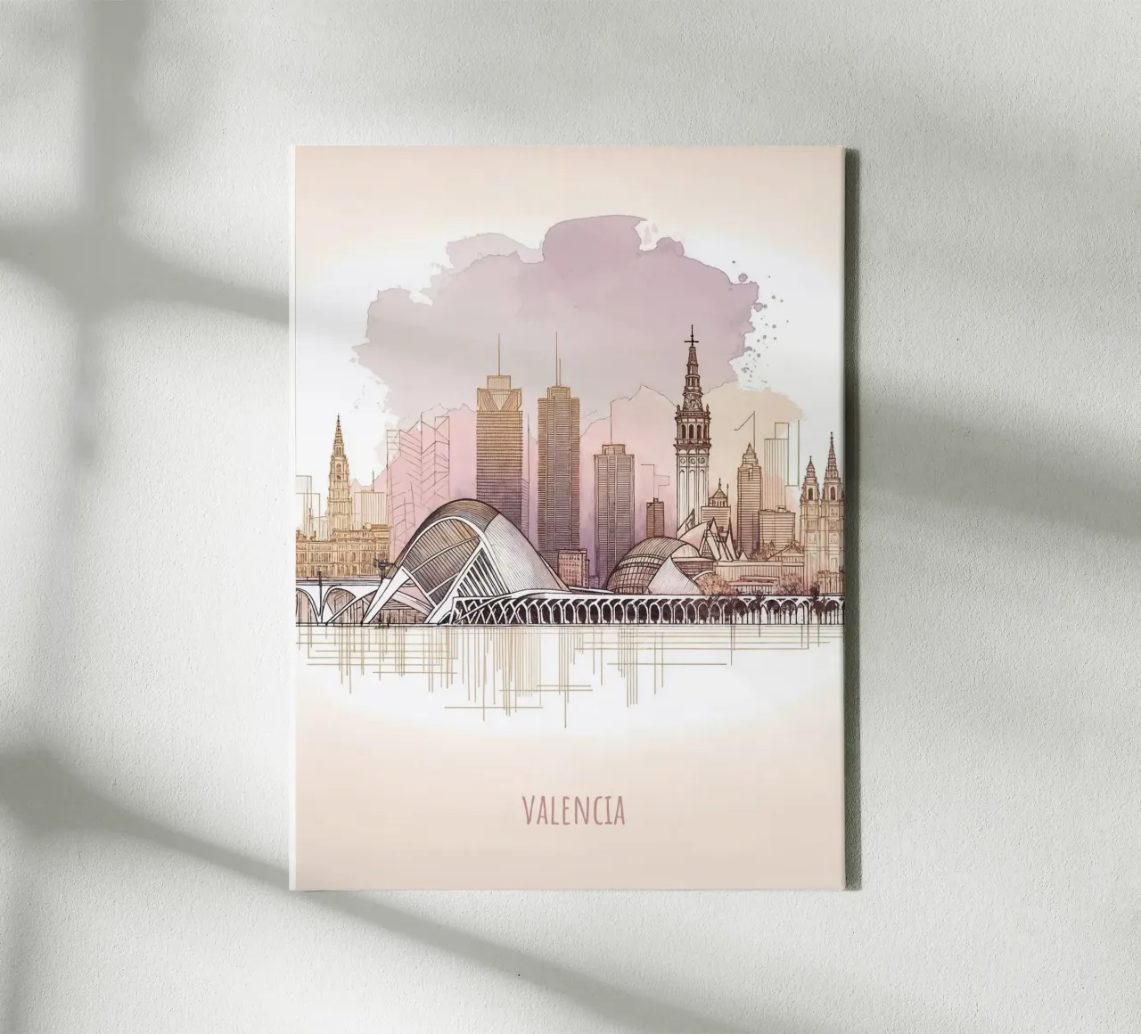 La città di Valencia: punti di riferimento moderni e minimalisti tela con Cornice a cassetta da WijdevenDesign