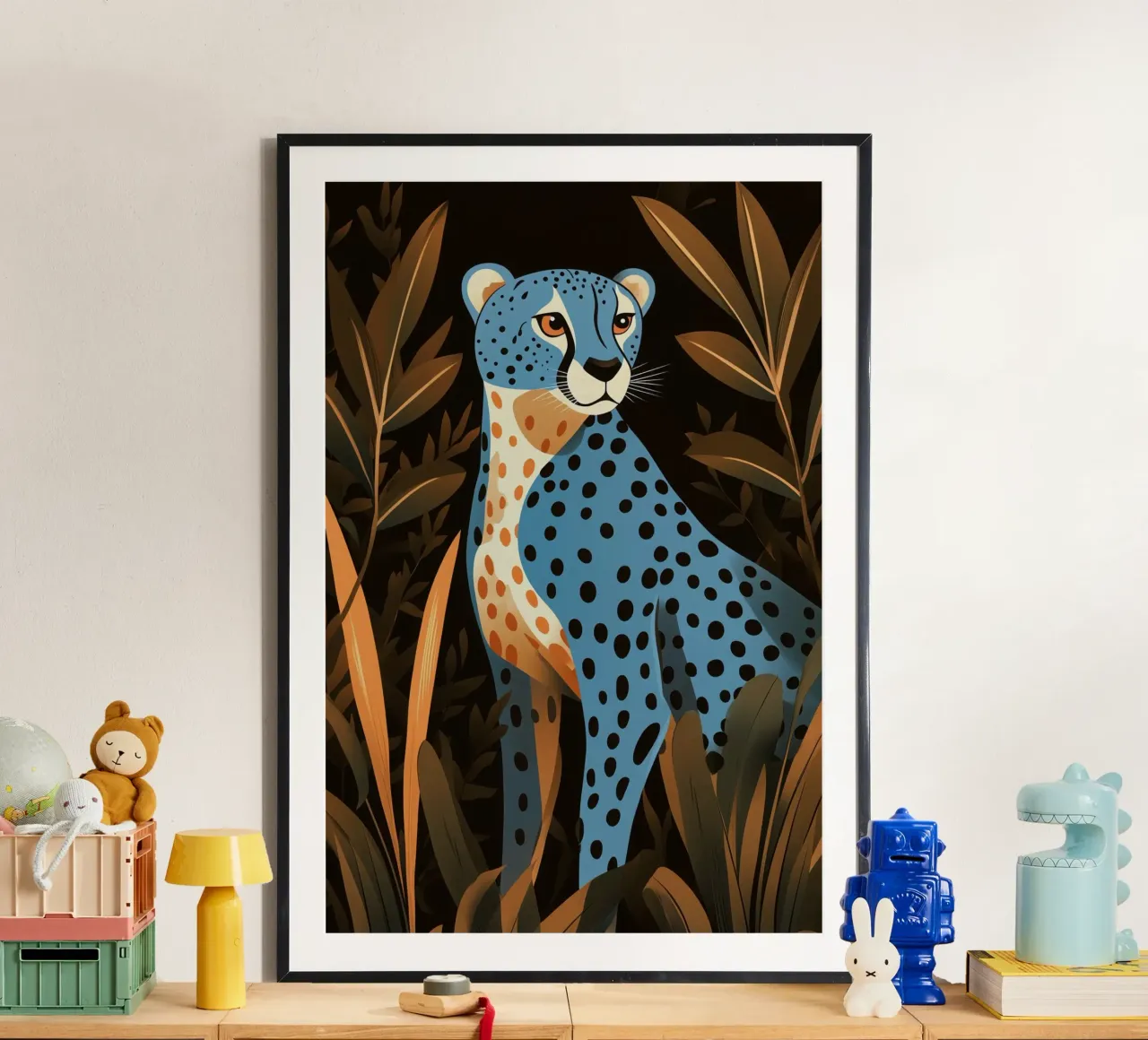 Decorative Blue Polka Dot Cheetah hahnemühle by Autofocus
