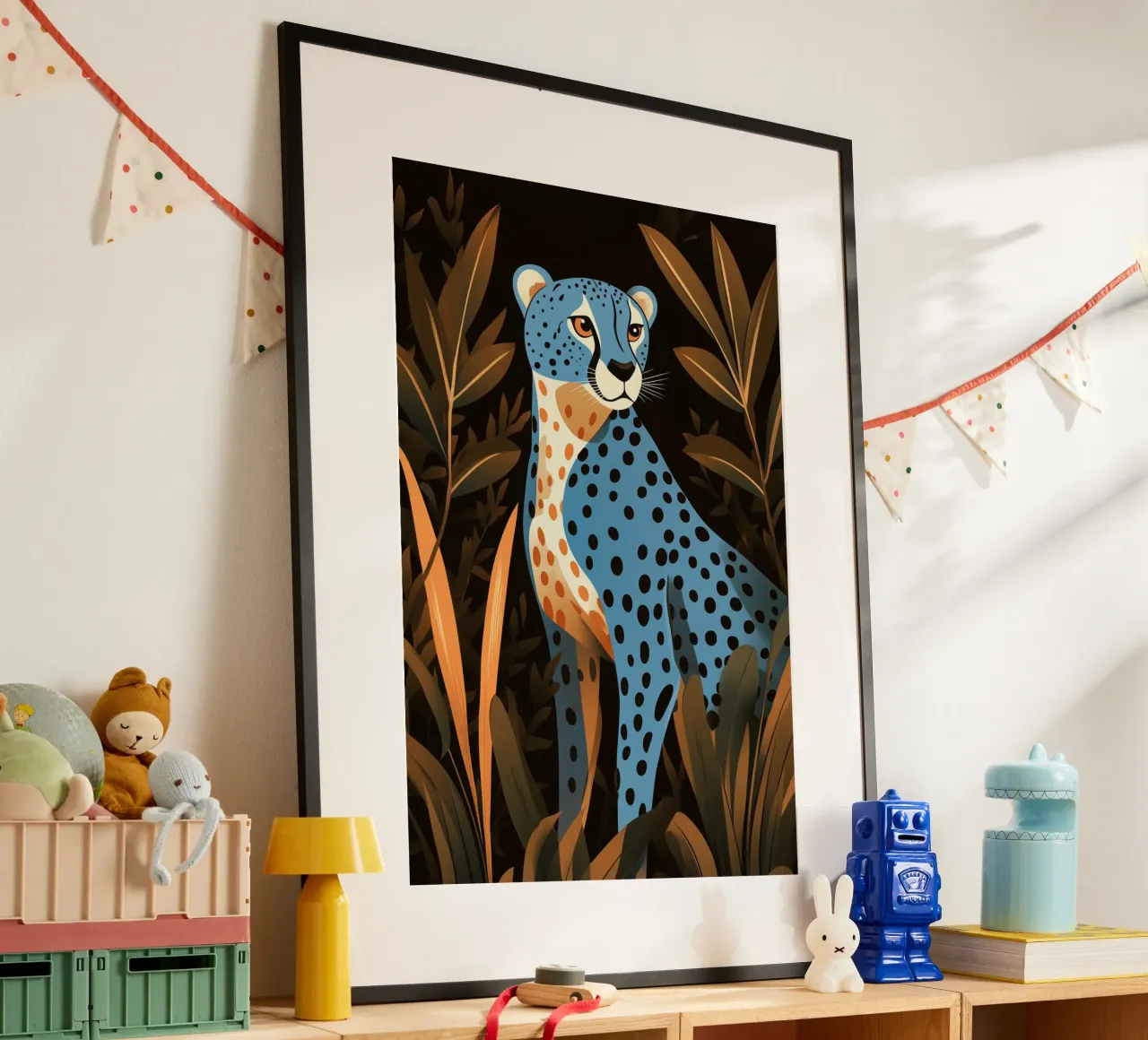 Decorative Blue Polka Dot Cheetah hahnemühle by Autofocus