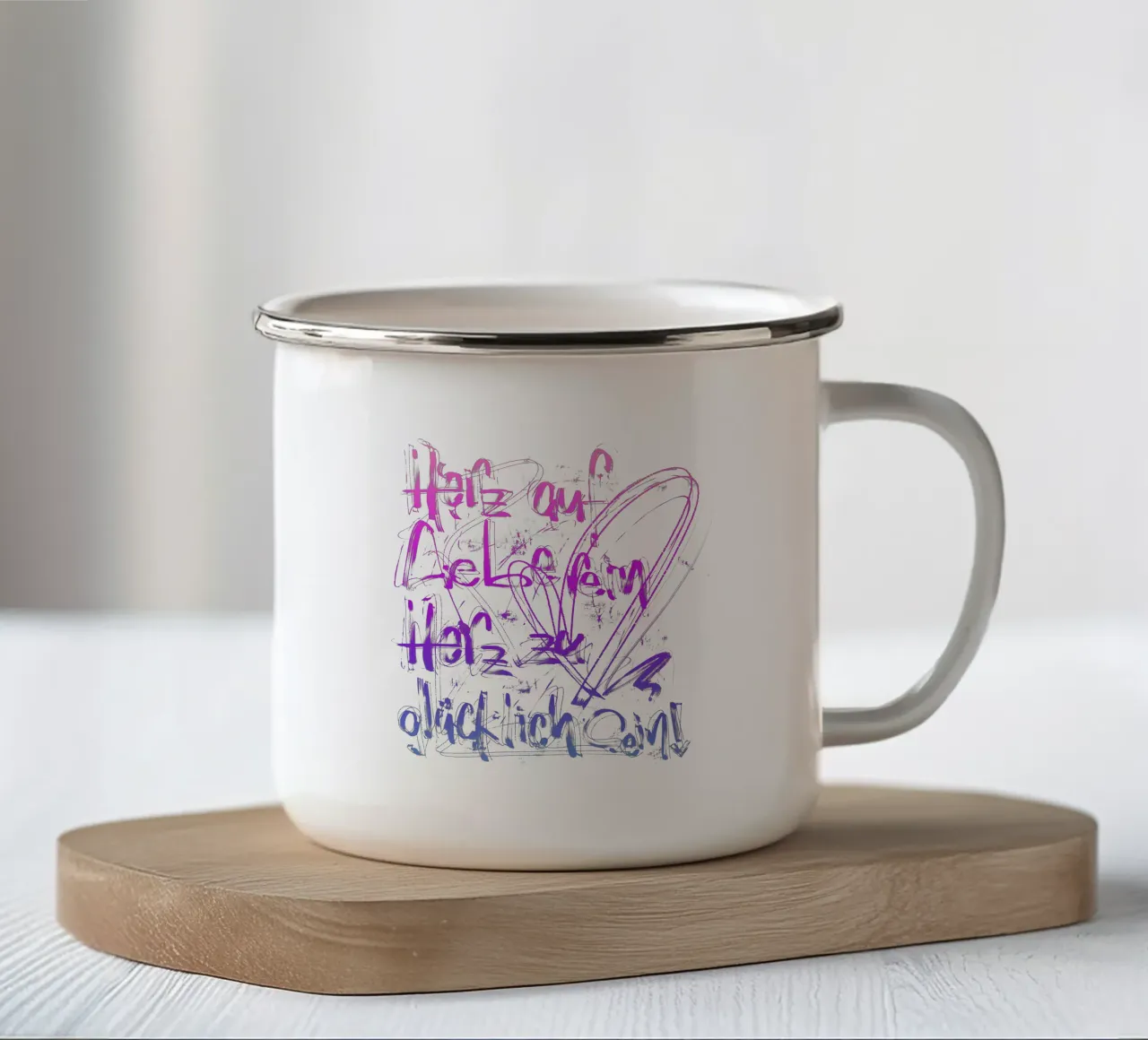 Liebe & Glück tazza in smalto da LIMITED EDITION LETTERS