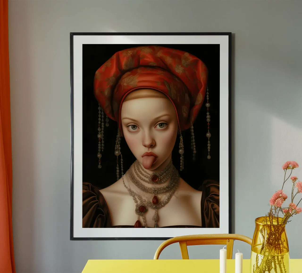 Portrait einer unartigen Prinzessin | Renaissance Malerei Poster mit Kunststoffrahmen von Autofocus