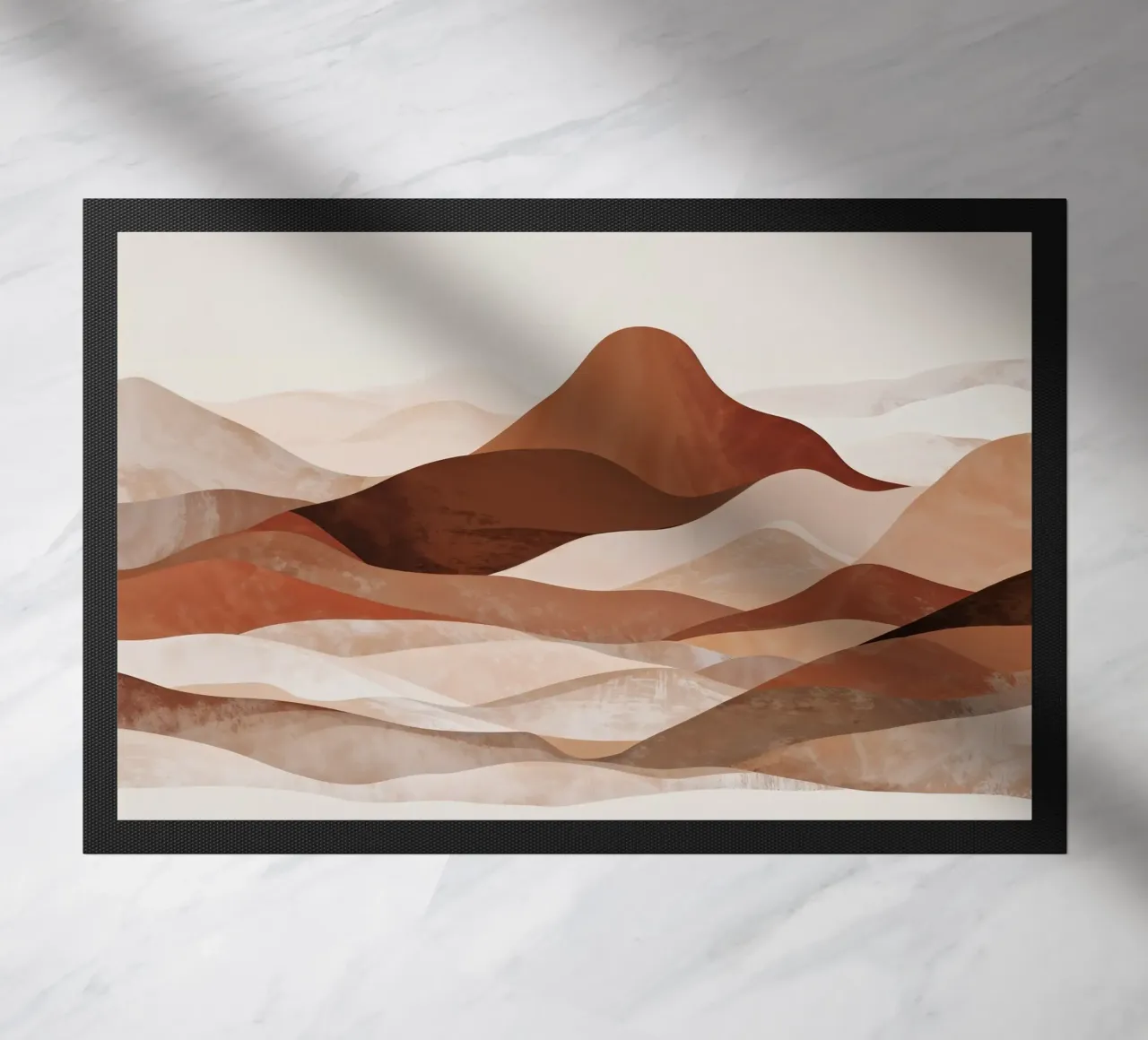 Paesaggio montano astratto in un colore neutro beige-terra - marrone zerbino da WijdevenPrints