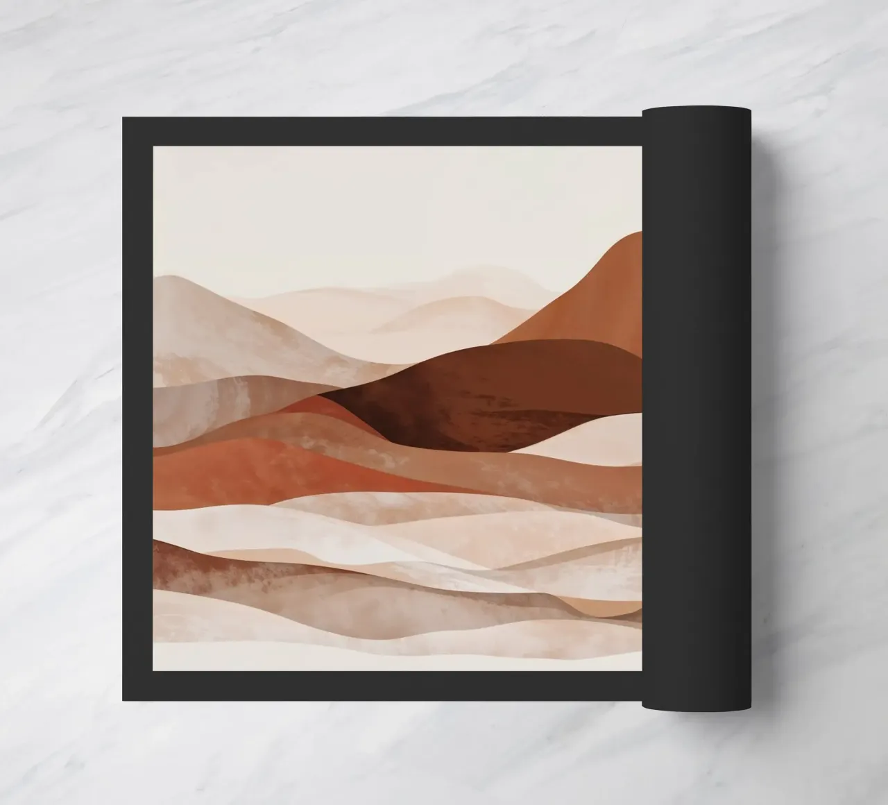 Paesaggio montano astratto in un colore neutro beige-terra - marrone zerbino da WijdevenPrints