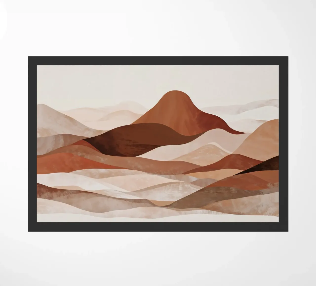 Paesaggio montano astratto in un colore neutro beige-terra - marrone zerbino da WijdevenPrints