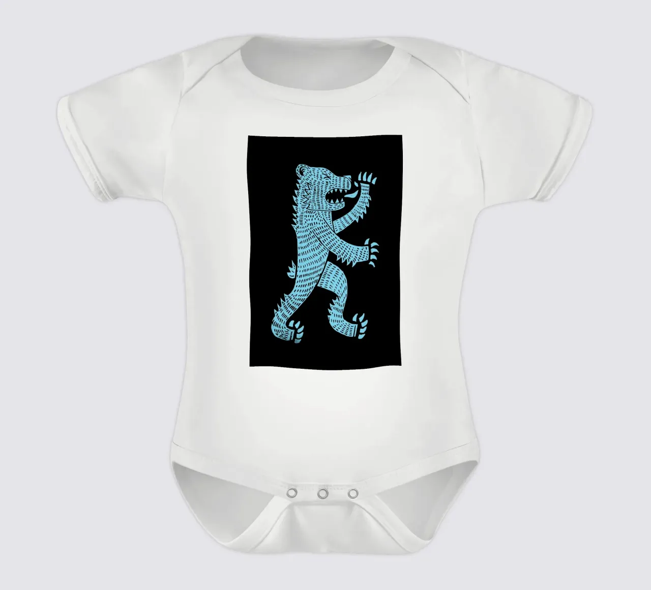 Bear short-sleeve baby romper by Matthew Taylor Wilson