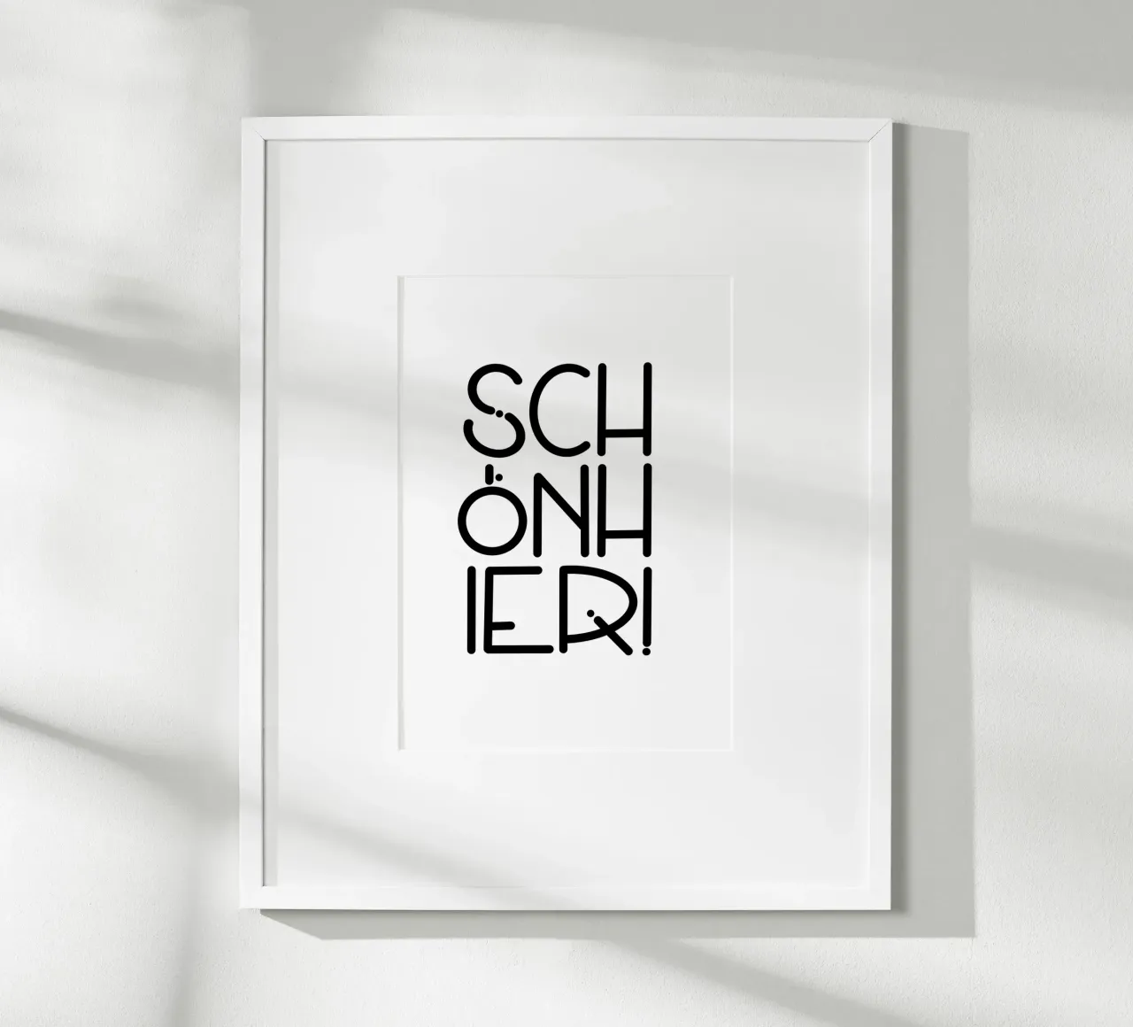 SCHÖN HIER! poster con telaio in legno da LIMITED EDITION LETTERS