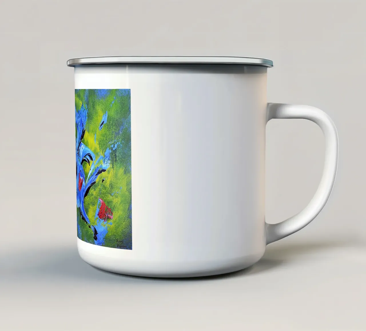 IDEAL GIFT 99 tazza in smalto da Thierry Vobmann Abstract painting