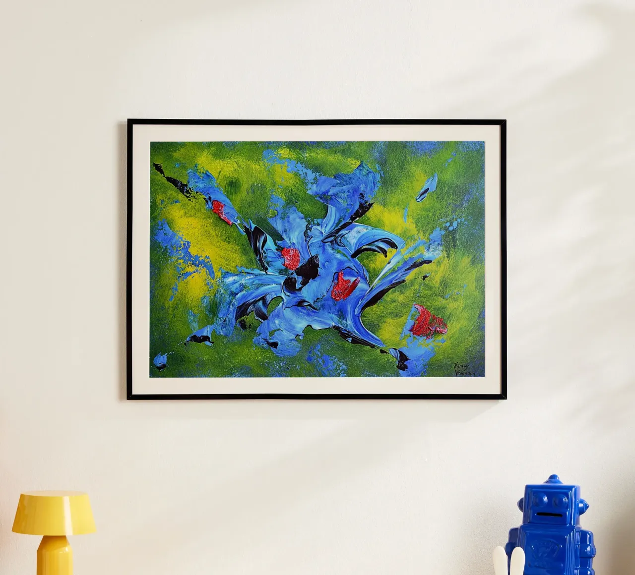 IDEAL GIFT 99 poster con telaio in alluminio da Thierry Vobmann Abstract painting