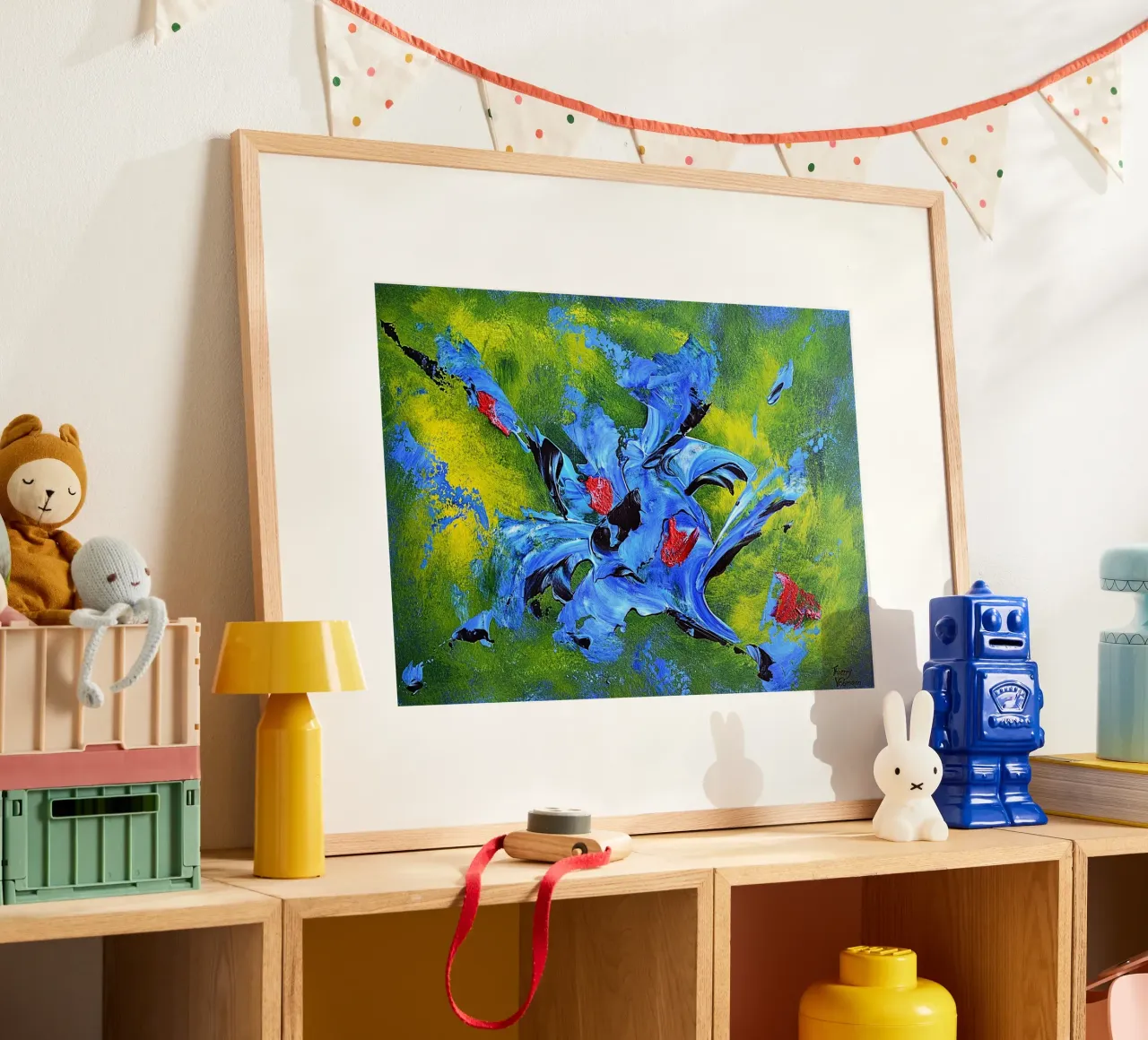 IDEAL GIFT 99 poster con telaio in alluminio da Thierry Vobmann Abstract painting