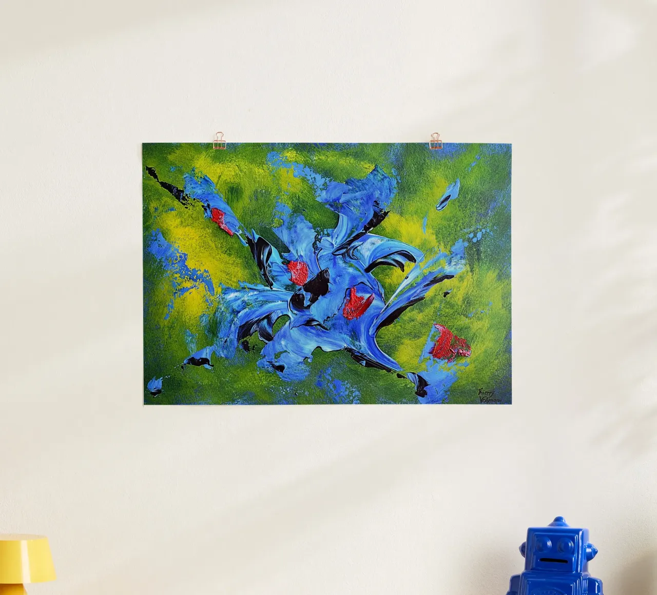 IDEAL GIFT 99 poster con telaio in alluminio da Thierry Vobmann Abstract painting