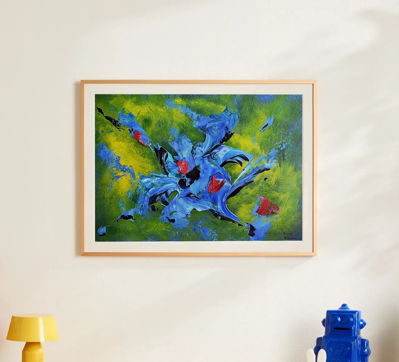 IDEAL GIFT 99 poster con telaio in alluminio da Thierry Vobmann Abstract painting