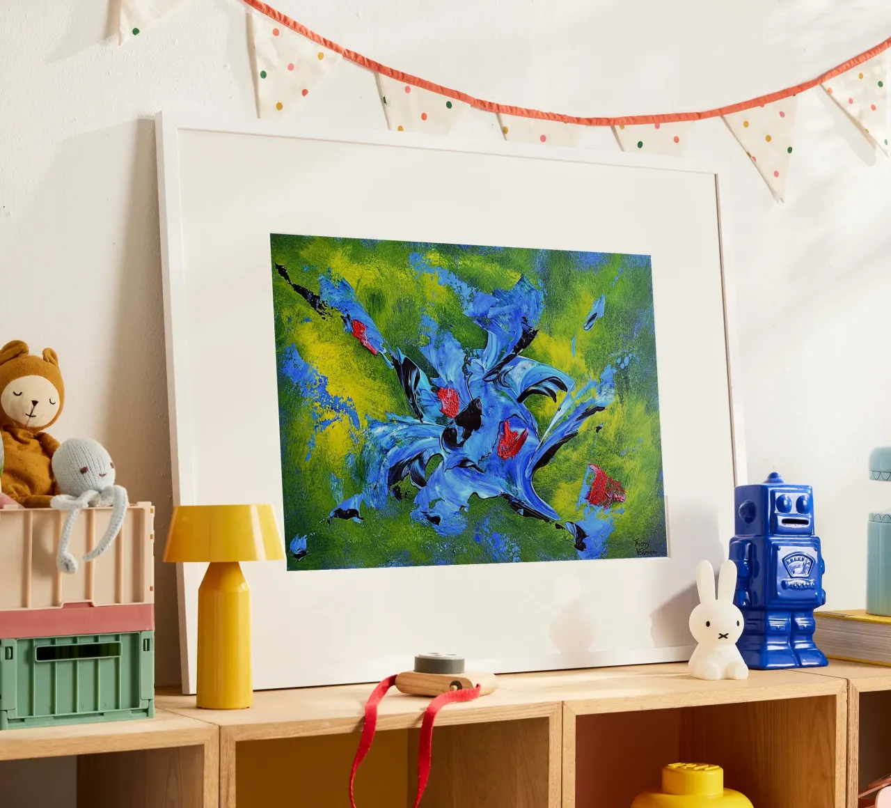 IDEAL GIFT 99 poster con telaio in alluminio da Thierry Vobmann Abstract painting