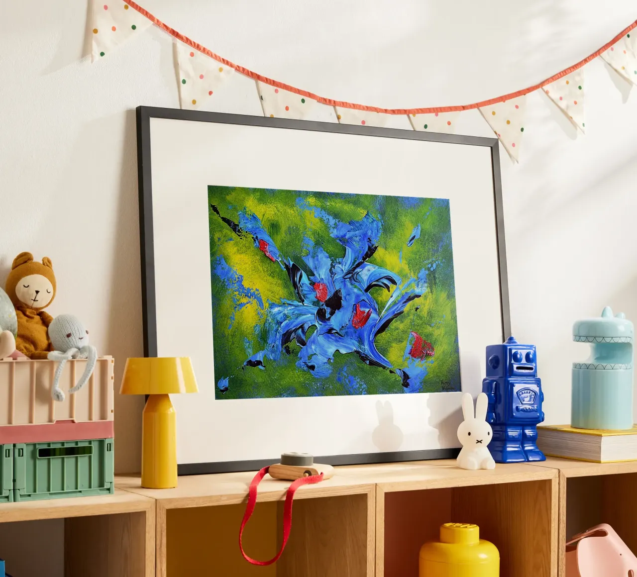 IDEAL GIFT 99 poster con telaio in alluminio da Thierry Vobmann Abstract painting