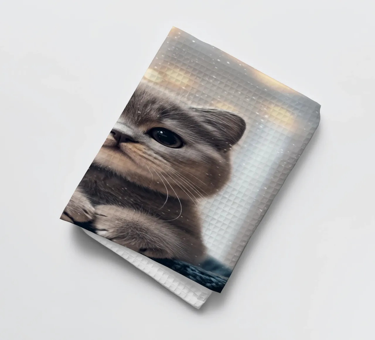 Eroe #33: Gatto in inverno canovaccio da cucina da farbenhelden