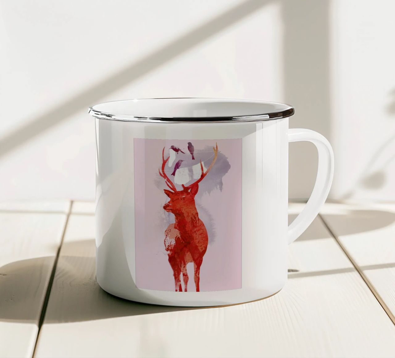 Useless deer tazza in smalto da Róbert Farkas