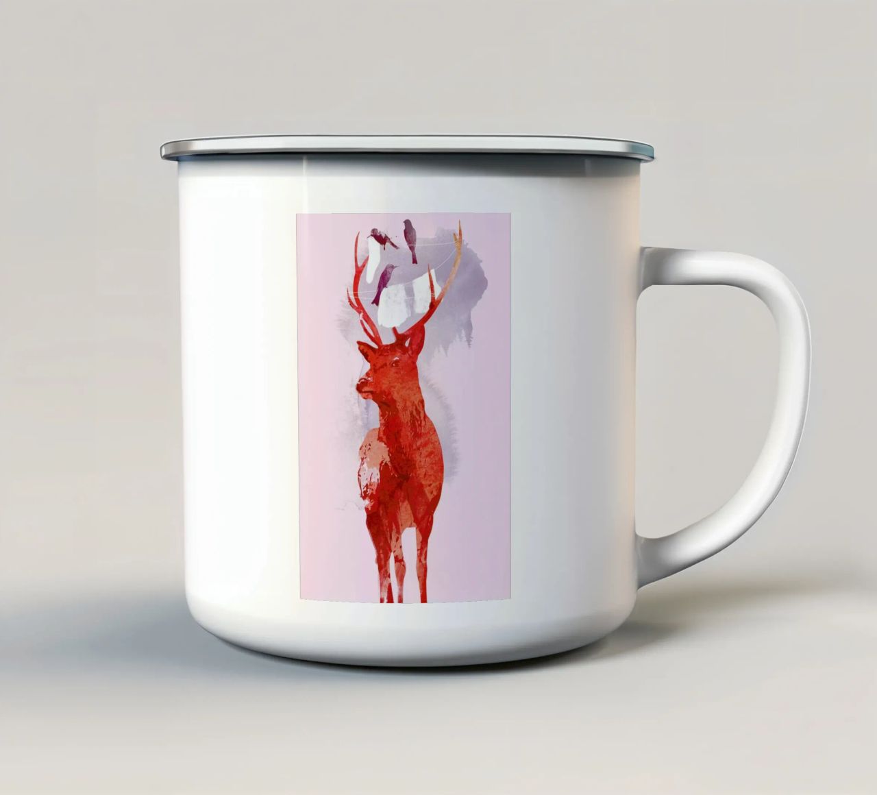 Useless deer tazza in smalto da Róbert Farkas