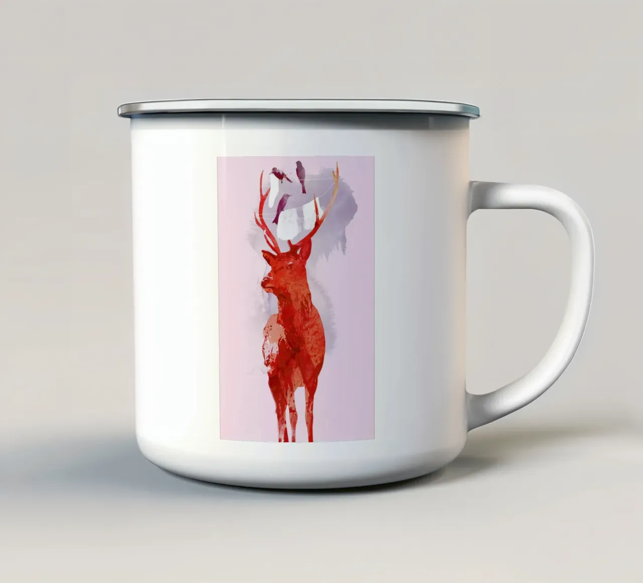 Useless deer taza de esmalte de Róbert Farkas