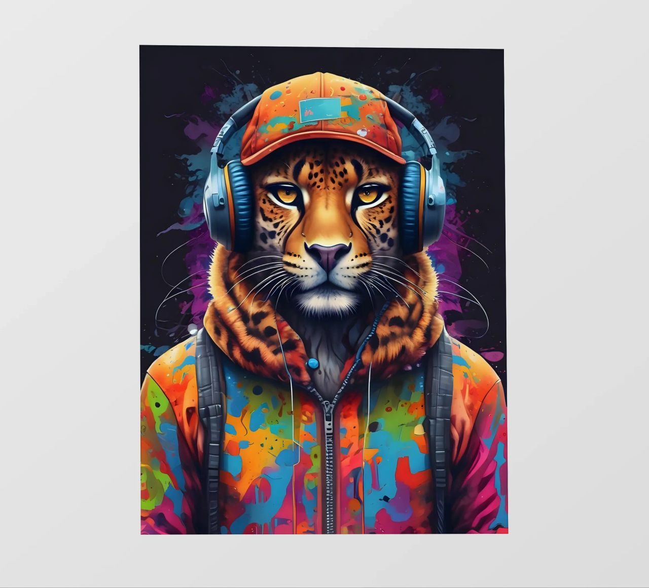Leopardo in cuffia telo in pvc da MakArena
