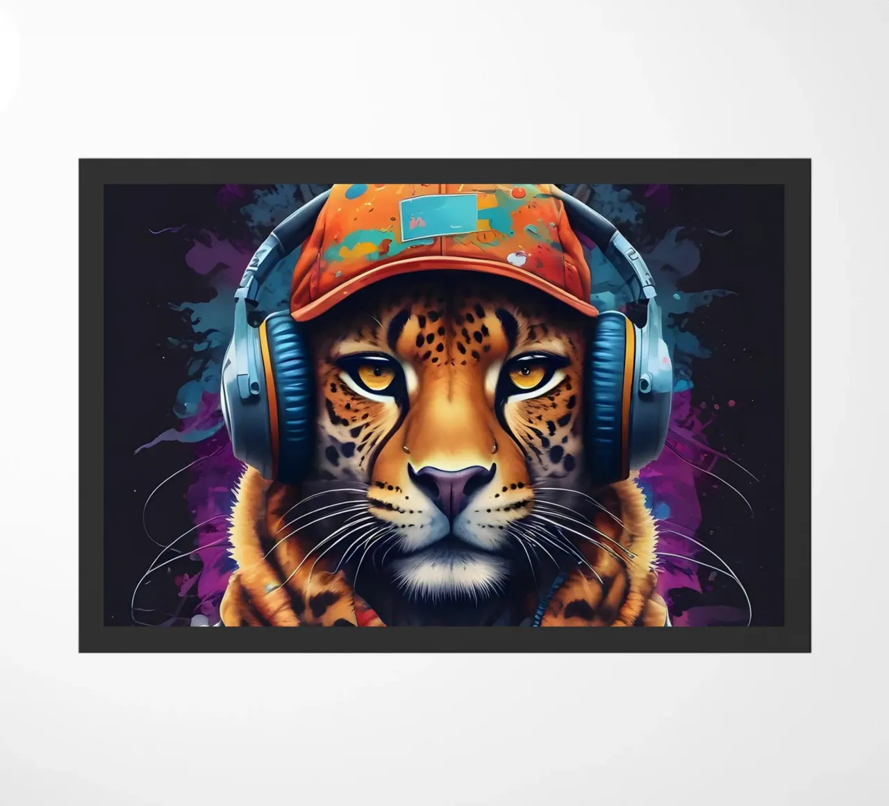 Leopardo con auriculares felpudo de MakArena
