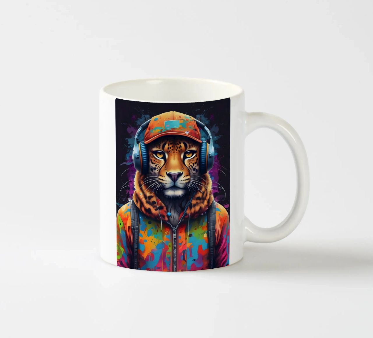 Leopardo in cuffia tazza in ceramica da MakArena