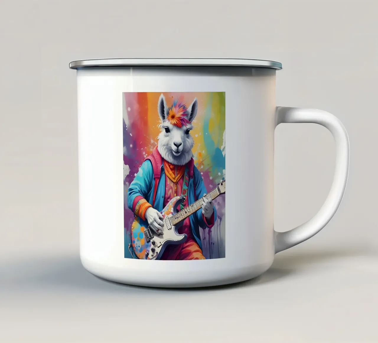 Lama suona la chitarra tazza in smalto da MakArena