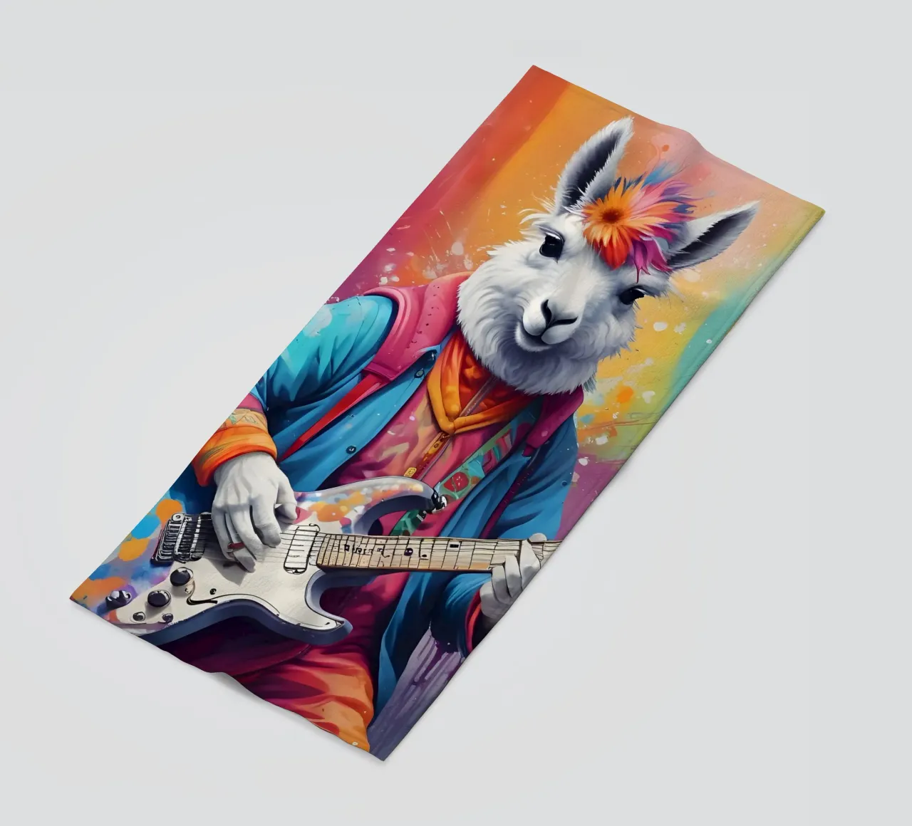 Lama suona la chitarra telo mare da MakArena