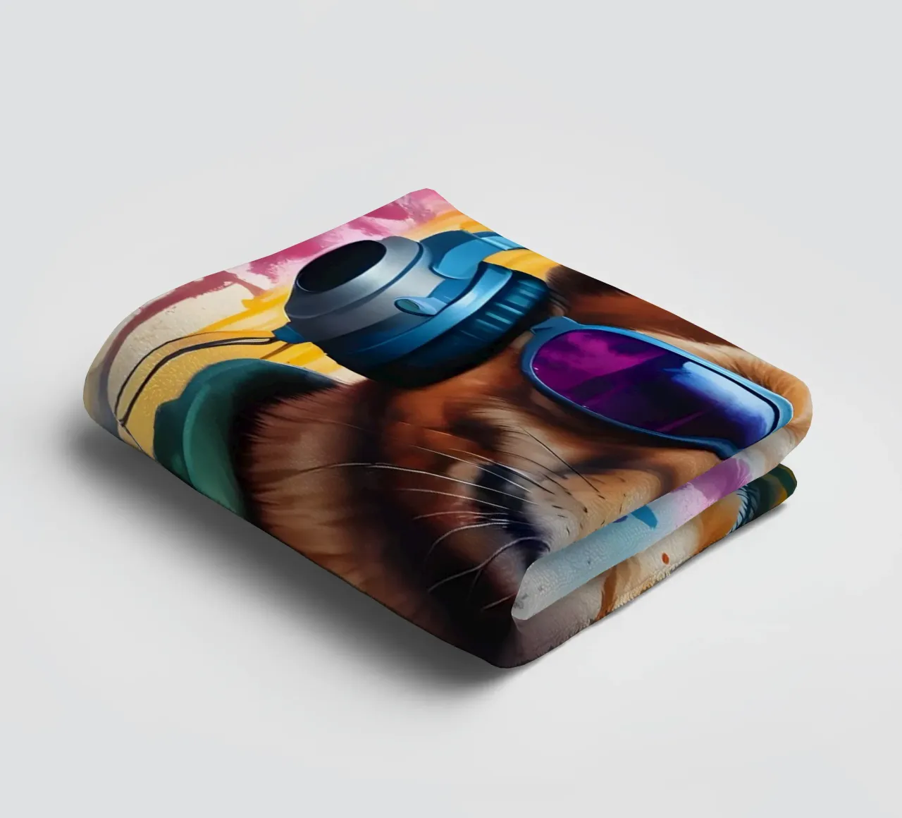 Kangaroo in headphones towel by MakArena