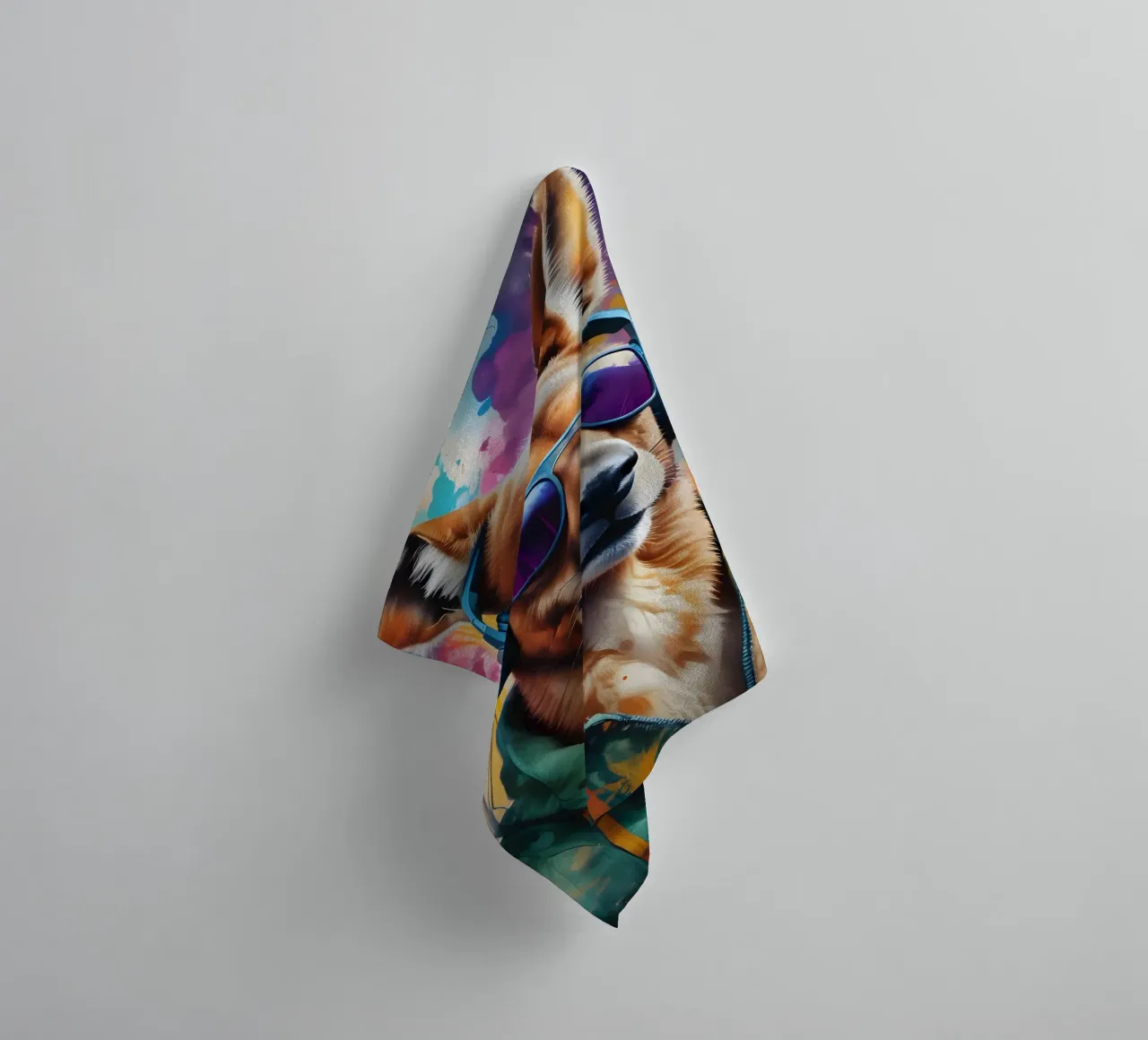 Kangaroo in headphones towel by MakArena
