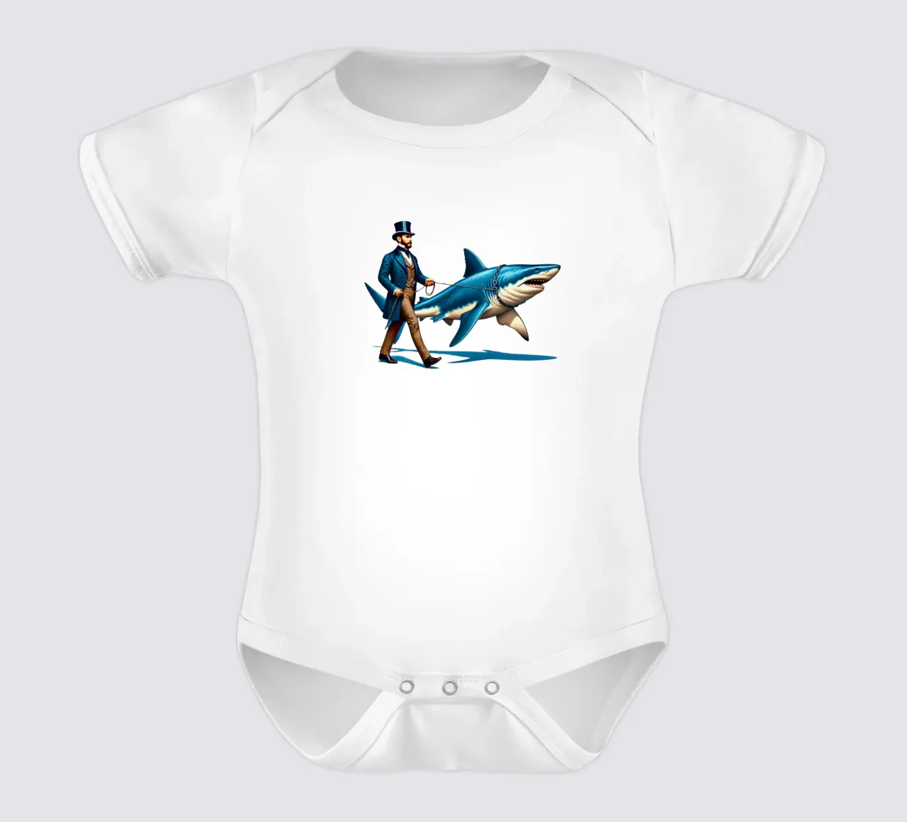 Walking the Shark Kurzarm Babybody von Art Unleashed