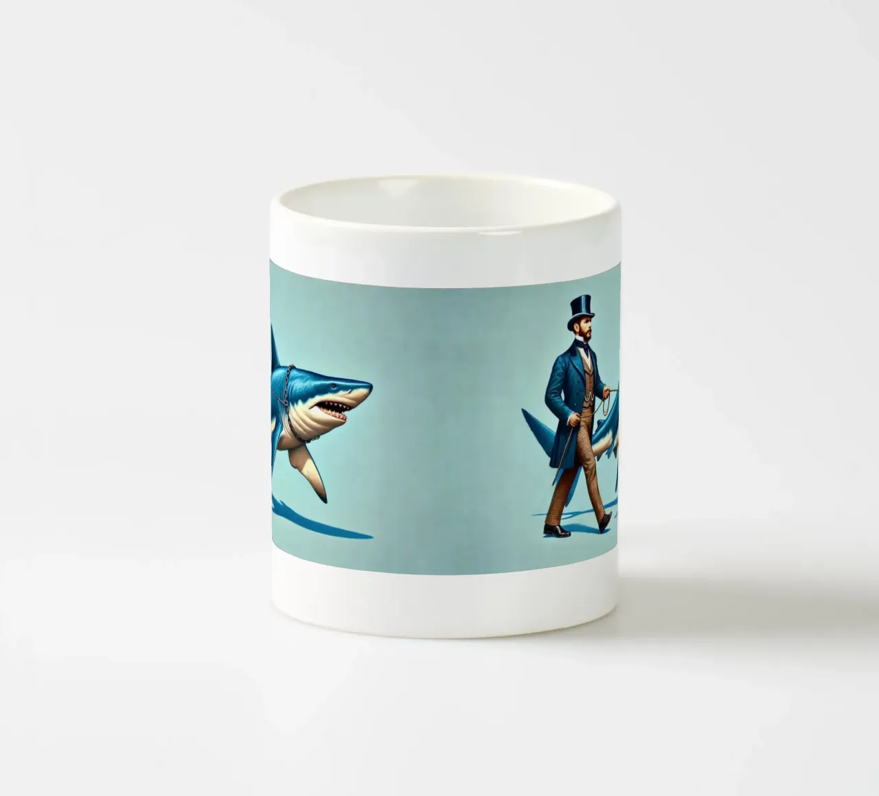 Walking the Shark tazza in ceramica da Art Unleashed