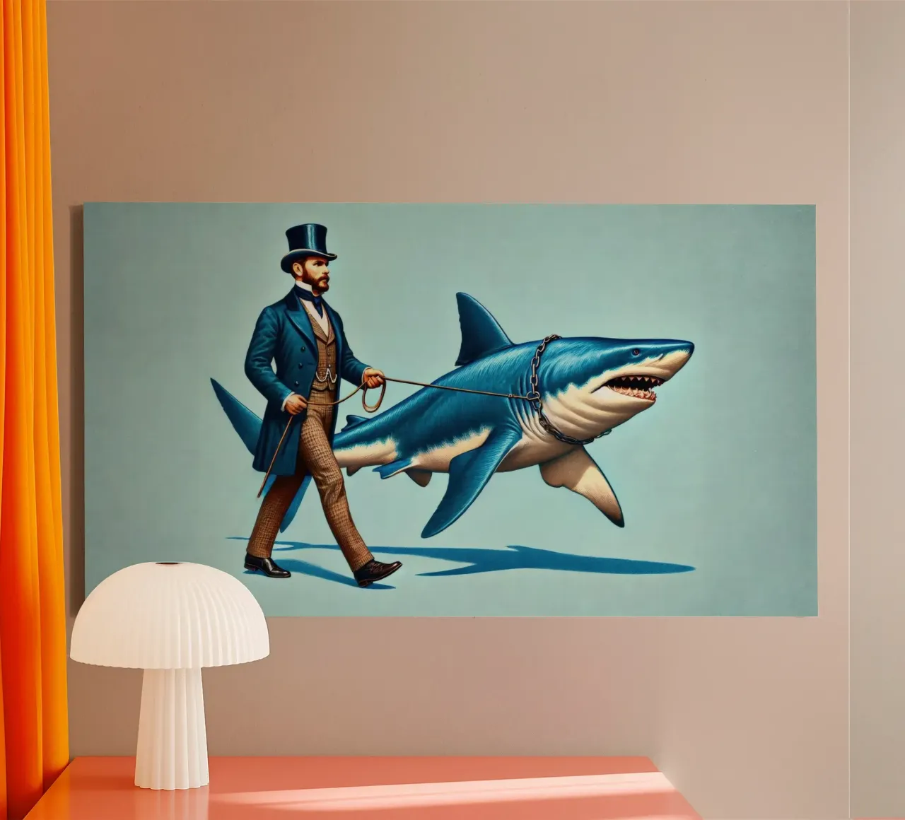 Walking the Shark tela con Cornice a cassetta da Art Unleashed