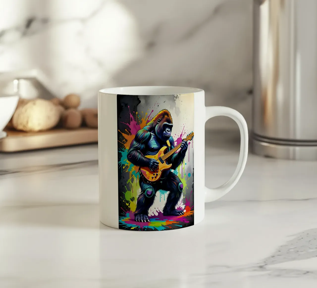 Gorilla suona la chitarra tazza in ceramica da MakArena
